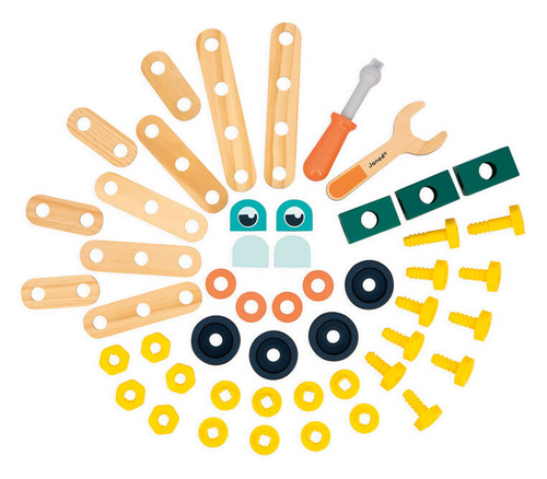 Janod Zestaw konstruktora 50 elementów Brico'kids 3+