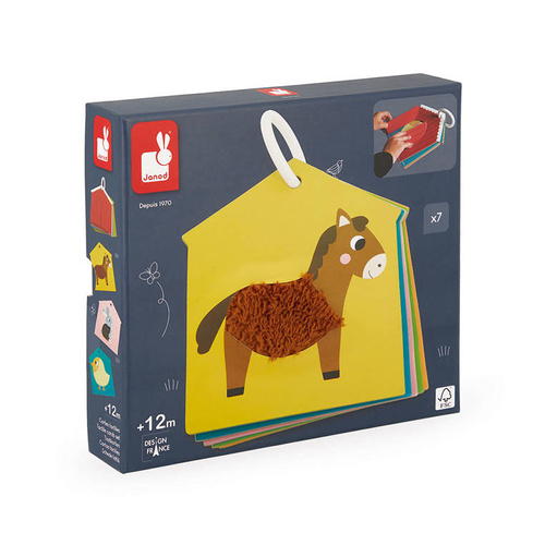 Janod Karty sensoryczne Farma 7 elementów 12 m+