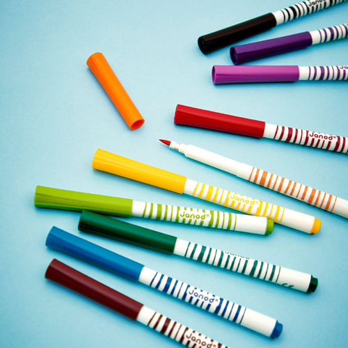 Janod Flamastry pędzelkowe 10 kolorów 3+