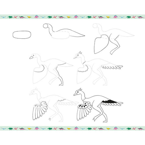 Janod Zestaw kreatywny Rysowanie krok po kroku Dinozaury 20 rysunków 7+
