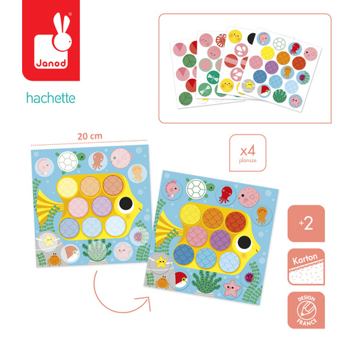 Janod Multizestaw kreatywny 2-latka My arts & crafts Okrągłe naklejki Wokół stawu 2+