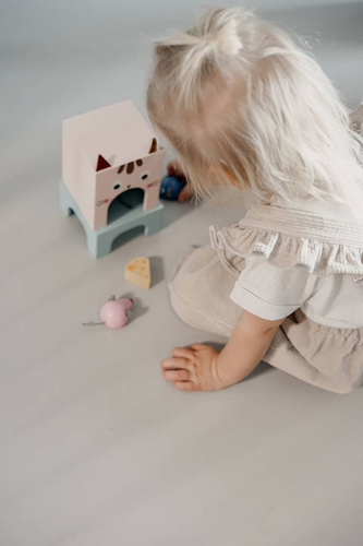 Janod Drewniana układanka Orientacja w przestrzeni Kot i mysz 3+