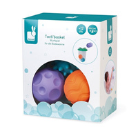 Janod Gra w koszykówkę do kąpieli kosz z przyssawkami z 3 piłkami 12m+