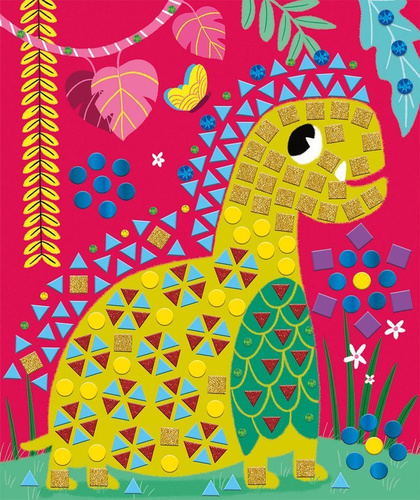 Janod Zestaw kreatywny Mozaika Dinozaury 4+