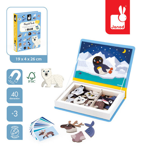 Janod Magnetyczna układanka Zwierzęta polarne Magnetibook 3-8 lat