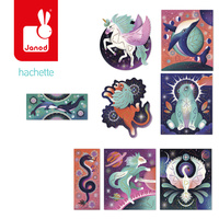 Janod Zestaw kreatywny Malowanie kropkami Puentylizm 3D Kosmiczne zwierzęta 8+ 