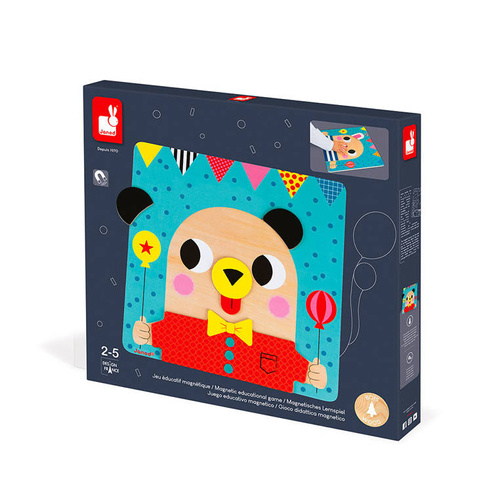 Janod Układanka drewniana magnetyczna Zwierzątka