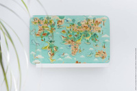 Janod Układanka drewniana magnetyczna Mapa świata z 50 magnesami Dinozaury 7+