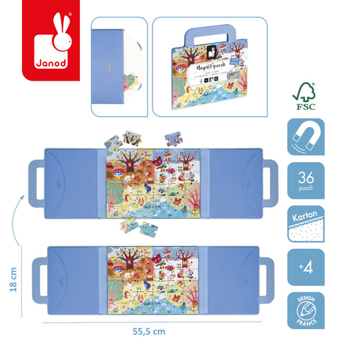 Janod Magnetyczne puzzle 4 pory roku Magneti'puzzles 3+