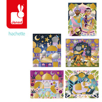 Janod Zestaw kreatywny Metalowe naklejki do wytłaczania Bollywood 7+