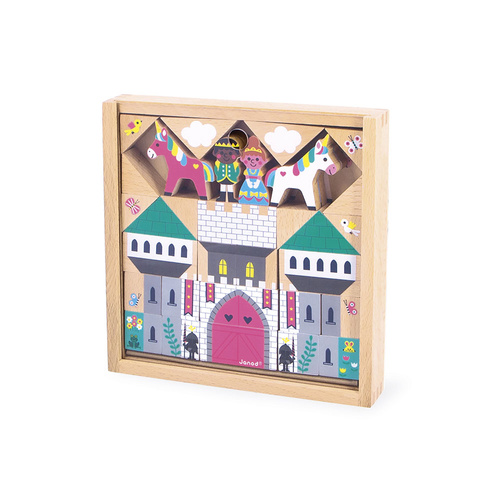 Janod Zestaw klocków i figurek 37 el. Zaczarowane królestwo Cross Roads 2+