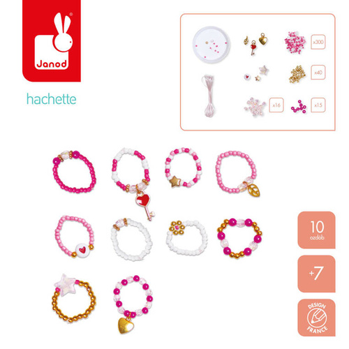 Janod Zestaw kreatywny do tworzenia biżuterii Pierścionki z koralików 7+