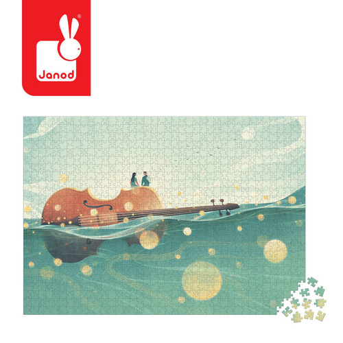 Janod USZKODZONE OPAKOWANIE Puzzle artystyczne Podróż na skrzypcach 1000 elementów 9+ Made in Poland