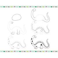 Janod Zestaw kreatywny Rysowanie krok po kroku Dinozaury 20 rysunków 7+