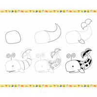 Janod Zestaw kreatywny Rysowanie krok po kroku Zwierzęta 20 rysunków 7+