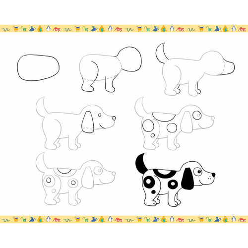 Janod Zestaw kreatywny Rysowanie krok po kroku Zwierzęta 20 rysunków 7+