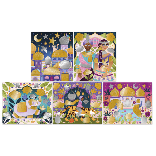 Janod Zestaw kreatywny Metalowe naklejki do wytłaczania Bollywood 7+