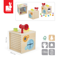 Janod Kostka sensoryczna drewniana 18 m+
