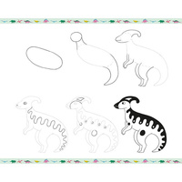 Janod Zestaw kreatywny Rysowanie krok po kroku Dinozaury 20 rysunków 7+