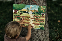 Janod Układanka drewniana magnetyczna z 70 magnesami Ogród