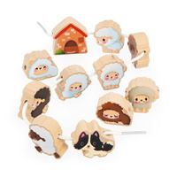 Janod Nawlekanka z drewnianymi owieczkami Farma 2+