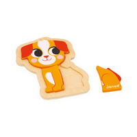 Janod Puzzle progresywne drewniane Zwierzęta domowe 4 układanki – 2, 3, 4 i 5 elementów 18 m+