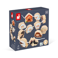 Janod Nawlekanka z drewnianymi owieczkami Farma 2+