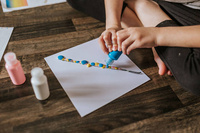 Janod Zestaw kreatywny Malowanie łańcuszkiem Pouring painting Kwiaty I love creativity 8+