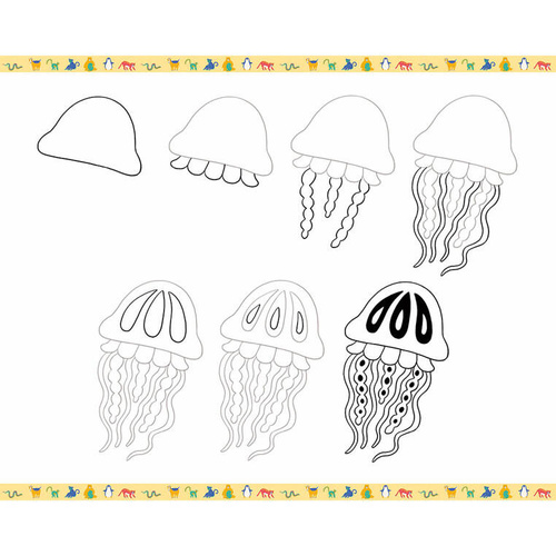 Janod Zestaw kreatywny Rysowanie krok po kroku Zwierzęta 20 rysunków 7+