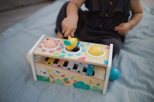 Janod Drewniane cymbałki z kulodromem Pure