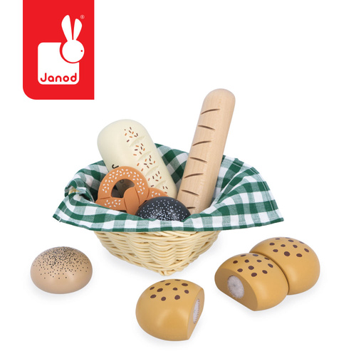 Janod Koszyk z pieczywem z drewna Shiny Grandma 3+