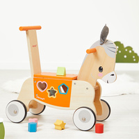 Janod Jeździk i pchacz 2w1 z sorterem kształtów Osiołek Farma 12m+