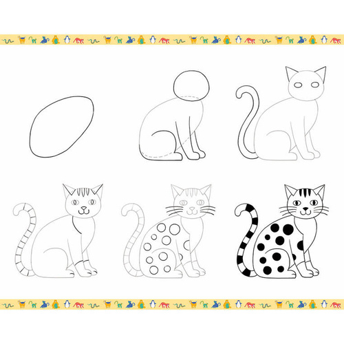 Janod Zestaw kreatywny Rysowanie krok po kroku Zwierzęta 20 rysunków 7+