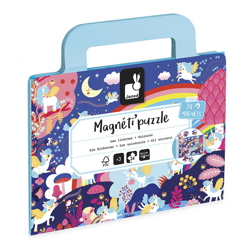 Janod Magnetyczne puzzle Jednorożce Magneti'puzzles 24 el. 3+