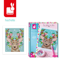 Janod Zestaw kreatywny Haft diamentowy Malowanie diamentami Jeleń 8+