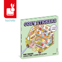 Janod Zestaw kreatywny Scenki do wyklejania z mini naklejkami i pęsetą Cosy stickers Ciężarówka