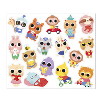 Janod Duże naklejki na arkuszach 100 szt. Małe zwierzęta 18m+