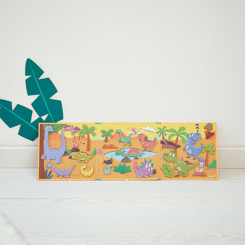Janod Magnetyczna układanka Dinozaury Magneti'stories 3+
