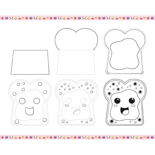 Janod Zestaw kreatywny Rysowanie krok po kroku Modele kawaii 20 rysunków 7+