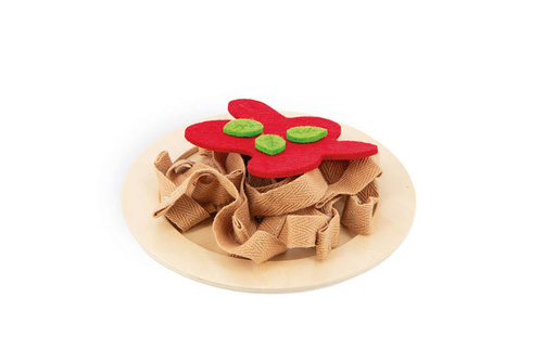 Janod Filcowy zestaw makaronów i akcesoria do przyrządzania włoskiej pasty 3+