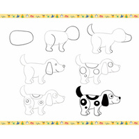 Janod Zestaw kreatywny Rysowanie krok po kroku Zwierzęta 20 rysunków 7+