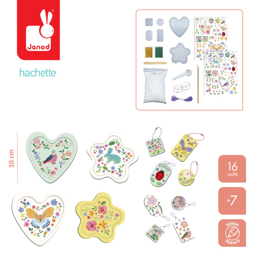 Janod Zestaw kreatywny Formy i odlewy 16 ozdób Ogród kwiatowy 7+