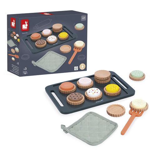 Janod Drewniany zestaw do pieczenia ciasteczek 21 el. Shiny Grandma 3+