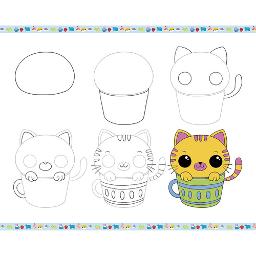 Janod Zestaw kreatywny Rysowanie krok po kroku z brokatowymi markerami 20 rysunków i kolorowanek 6+