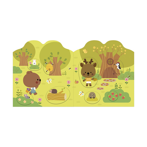 Janod Książeczka do wyklejania z naklejkami Las 18m+