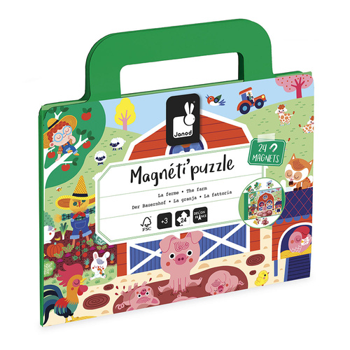 Janod Magnetyczne puzzle Farma Magneti'puzzles 24 el. 3+