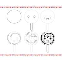 Janod Zestaw kreatywny Rysowanie krok po kroku Modele kawaii 20 rysunków 7+