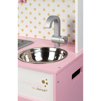 Janod Duża kuchnia drewniana z dźwiękiem i 6 akcesoriami Candy Chic