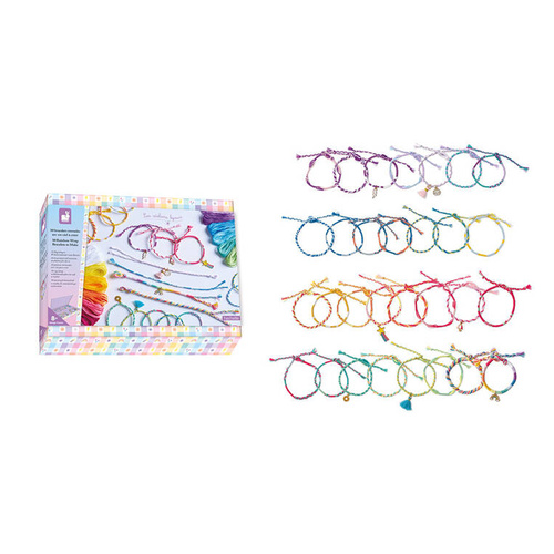 Janod Zestaw kreatywny do tworzenia biżuterii Tęczowe bransoletki 30 szt. 8+