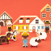 Janod Zestaw klocków i figurek 34 el. Wieś Cross Roads 2+